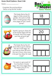 They will look for the key words in each problem to help determine which math operation to use. Bar Model Easter Multiplication And Division Word Problems Grades 1 2