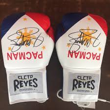 Shin guards headgear fight shorts rash guards footwear. Autographed Pacman Limited Edition Cleto Reyes Boxing Gloves By Manny Pacquiao Shopee Philippines