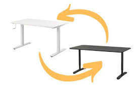 Hackers Help Pair Bekant Desk With Skarsta Frame Ikea Hackers Adjustable Work Desk Ikea Bekant Easy Room Decor