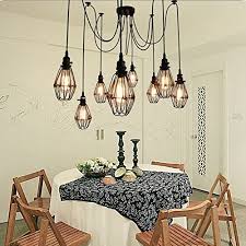 How to build a soffit box with recessed lighting. Vintage Ceiling Lamp Sun Run Hanging Lighting Edison Multiple Adjustable Diy Ceiling Spider Lamp Light Metal Wire Cage Buy Online In Antigua And Barbuda At Antigua Desertcart Com Productid 60885966