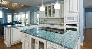White and blue marble countertops. Design Ideas For Marble Countertops In The Kitchen