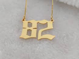 Old English Number Necklaceold English Letter Necklaceold Etsy Number Necklace Classic Jewelry Pieces Necklace