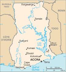 Map Of Ghana Showing Major Towns And Water Bodies Download Scientific Diagram