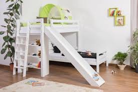 Kinderbett Etagenbett Pauli Buche Vollholz Massiv Weiss Lackiert Mit Regal Und Rutsche Inkl Rollrost 90 X 200 Cm Teilbar In 2020 Etagenbett Kinderbett Etagenbett Und Bett