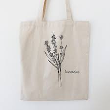Lavender Tote Bag Png Digital Print File Minimal Floral Etsy In 2021 Embroidered Tote Bag Printed Tote Bags Tote Bag