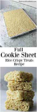 Full Cookie Sheet Rice Crispy Treats Recipe Crispy Treats Recipe Rice Crispy Treats Recipe Krispie Treats Recipe