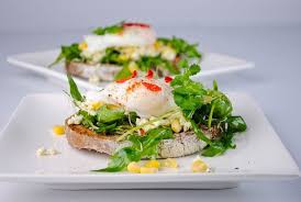 Feta Cheese Arugula And Poached Egg Open Sandwich Recipe Poached Eggs Food Cooking