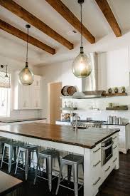 with exposed wooden beams