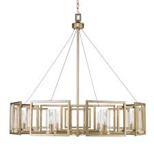 Golden Lighting Marco 8 Light White Gold Chandelier With Clear Glass Shade 6068 8 Wg The Home Depot