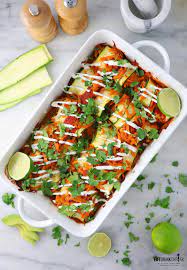 Vegan Jackfruit Zucchini Enchiladas Eat Drink Shrink Recipe Vegetarian Recipes Recipes Lunch Recipes