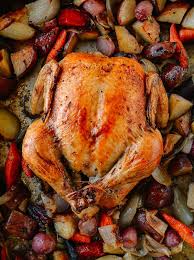 Baked Whole Chicken W Vegetables One Pan Meal The Woks Of Life Recipe Whole Baked Chicken Stuffed Whole Chicken Baked Whole Chicken Recipes