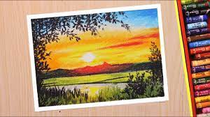 Shop soft pastels, oil pastels, pastel pencils, & more. Oil Pastel Drawing For Beginners Scenery Drawing Of Beautiful Sunset In Hindi Youtube