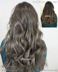 How to dye bleach blonde hair brown without it going green at home. Before And After Ash Blonde Base Colour With Soft Balayage Without Bleach By Salah Hair Ashblon Dark Ash Blonde Hair Ash Blonde Hair Toner For Blonde Hair