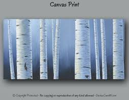 Birch Tree Canvas Wall Art Navy Horizontal Canvas Wall Art Large Aspen Birch Tree Etsy Tree Painting Canvas Birch Tree Art Birch Tree Painting