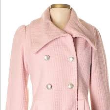 ladies pink pea coat