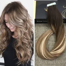 Tape In Balayage Chocolate Brown To Medium Brown And Honey Blonde Human Hair Extensions 50g 20 Human Hair Extensions Tape In Hair Extensions Medium Blonde Hair