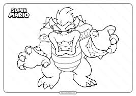 Super mario fans ages 3 to 7 will let their imaginations soar with their own creative doodles with mario, peach, bowser, and more in this activity book featuring 128 awesome pages to color and a chunky rainbow pencil that writes in four different colors. Free Printable Super Mario Bowser Coloring Page