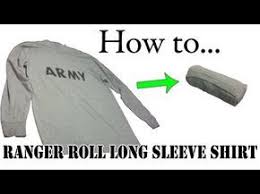 Army Packing Hack How To Ranger Roll Long Sleeve Shirts Basic Training Apfu Pt Uniform Youtube Long Sleeve Shirts Shirt Folding Long Sleeve