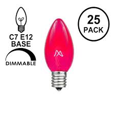 Pink Transparent C7 Christmas Bulbs 25 Pack Novelty Lights Inc