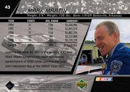 He scored 40 cup series wins. 1999 Upper Deck Victory Circle Track Masters Tm6 Mark Martin Racing Card Sports Mem Cards Fan Shop Poornima Sports Trading Cards