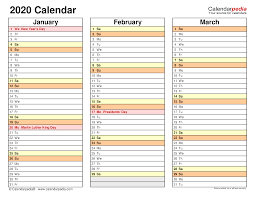 Es ist ein druckfertiges pdf mit 12 seiten im format 21 x 42 cm, 6 spaltig. 2020 Calendar Free Printable Excel Templates Calendarpedia