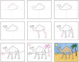 Kids can have fun drawing along with our step by step tutorial on how to draw this cute donkey! How To Draw A Camel Art Projects For Kids