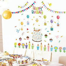 Birthday Decoration At Home Wall Too Low To Display Balloon Cake Birthday Party Vinyl Wall Decal Pvc Home Sticker House Paper Decoration Wallpape Birthday Wall Diy Mural Wall Stickers Murals