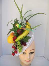 Tropical Headband In A Carmen Meranda Style Etsy Tropical Crazy Hats Colorful Parrots