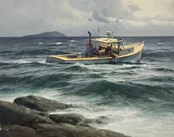 The Paintings Of Donald Demers Running Tide Oil Boat Art Marine Painting Sea Painting