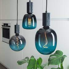luminix marine ombre blauw zwart hanglampenset e27 eettafel lamp blauwe lampen groene lamp lampen