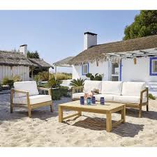 Canape De Jardin 3 Places En Teck Massif Et Corde Maisons Du Monde Canape Jardin Salon De Jardin Teck Fauteuil Jardin