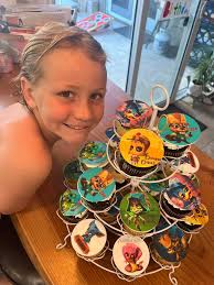 Custom digital cupcake toppers for Zooba fans