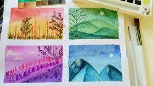 Cara melukis pemandangan dengan mudah. Watercolor Landscapes Cara Melukis Pemandangan Dengan Cat Air Youtube