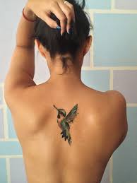 Humming Bird Color Tattoo Kus Dovme Sirt Sinekkusu Dovmesi Inspiration Tattoos