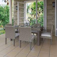 Food crops also need consistent and frequent watering, so be sure to think about the location of your hose or faucet when planning where to plant—the closer your plants can be to water, the easier it will be to keep up with your plants' optimal hydration. Martha Stewart Rectangular 6 Person 66 94 Long Dining Set With Cushions Wayfair