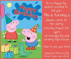 3rd Birthday Invitation Text Message Mia S Peppa Pig Party Invites Peppa Pig Invitations Peppa Pig Birthday Invitations Peppa Pig Party