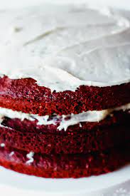To qualify as a red velvet cake, ingredients must include cocoa powder, buttermilk, white vinegar and baking soda. The Fluffiest Red Velvet Cake You Have Got To Try
