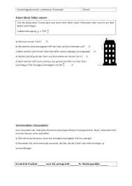Freier Fall Gleichmassig Beschleunigte Bewegung Unterrichtsmaterial Im Fach Physik In 2020 Unterrichtsmaterial Physik Lernen