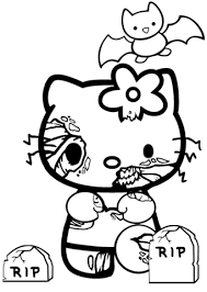 Free hello kitty printable coloring pages is here. Hello Kitty Halloween Zombie Coloring Page Kitty Coloring Hello Kitty Colouring Pages Hello Kitty Halloween