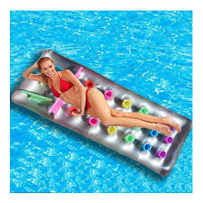 Inflatable pool mattress, for amusement park. Hot Inflatable Pool Floats 18 Holes With Pillow Lounge Swim Board Beach Water Floating Island Raft Air Mattress Planche Natation Inflatable Water Hole Board Aliexpress