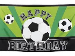 Free gold happy birthday banner flags. Soccer Happy Birthday Fabric Banner Boutique Party Shop