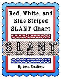 Slant Chart Poster Red White Blue Striped Classroom Participation Strategy
