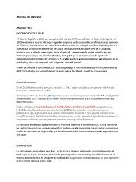 Análisis pest el análisis pest lo realizamos para identificar el macro entorno en el cual estamos trabajando. Analisis Pest Peru Fondo Monetario Internacional