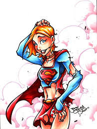 Supergirl with cute panties 2013 Johnny Segura, in Johnny Segura's 8.5x11  color commissions Comic Art Gallery Room