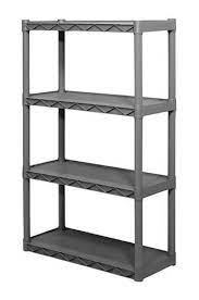 Uline stocks a wide selection of plastic shelves and plastic shelving units. Plano 4 Shelf Resin Storage Unit 34 1 4 W X 56 1 4 H X 14 1 4 D For Storage Unit Shelves Freestanding Storage Freestanding Shelving Units