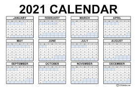 12 month 2021 calendar on one page. 2021 Printable Calendar 123calendars Com