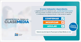 El bono de 500 mil pesos es el subsidio económico que dará el gobierno chileno a los trabajadores formales de la clase media que hayan sufrido la pérdida de su empleo o sus ingresos se hayan visto reducidos en. Sii On Twitter Aporte Fiscal A La Clase Media Ya Estan Habilitadas Las Opciones Para Trabajadores Dependientes Que Necesitan Confirmar Modificar O Anular Sus Solicitudes Entra A La Seccion Aporte Fiscal En