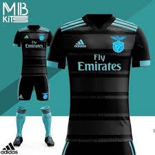 Benfica Black And Blue Third Away Kit Camisas De Futebol Futebol Camisa