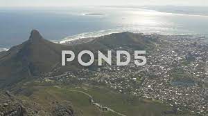 4k View From Table Mountain Top Over Cape Town City Sea Stock Video 63708315 Hd Stock Footage Table Mountain Stock Footage City
