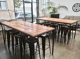 We are debating what thickness the table tops should be, in order to resist warp. Hand Made Industrial Reclaimed Wood Table With Blackened Steel Base By Surfridge Design Custommade Com